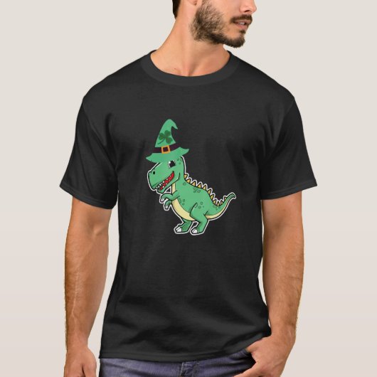 Dinosaur St Patricks Day Boys Kinder Toddler Irish T-shirt (Voorkant)