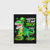 Dinosaur St Patricks Day Happy St Pat Trex T Rex B Kaart (Gele Bloem)