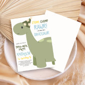Dinosaur Stamp Chomp Rawr Verjaardagsfeestje Kaart