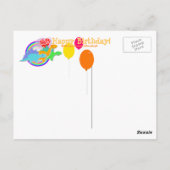 Dinosaur Stars & Swirls Happy Birthday Briefkaart (Achterkant)