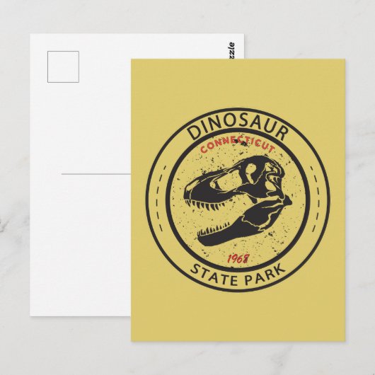 Dinosaur State Park Connecticut Badge Briefkaart (Voorkant / Achterkant)