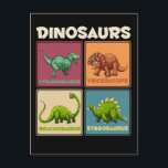 Dinosaur Stegosarus T-rex Triceratops Dino Briefkaart<br><div class="desc">Dinosaur Stegosarus T-rex Triceratops Boys Girls Reptiles. Cool Dino minnaar Dinosaurus Kinder.</div>
