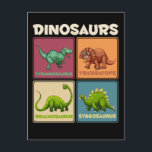 Dinosaur Stegosarus T-rex Triceratops Dino Briefkaart<br><div class="desc">Dinosaur Stegosarus T-rex Triceratops Boys Girls Reptiles. Cool Dino minnaar Dinosaurus Kinder.</div>