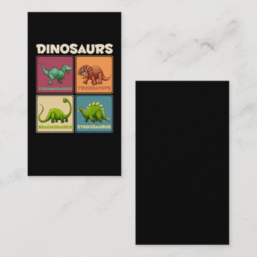 Dinosaur Stegosarus T-rex Triceratops Dino Visitekaartje (Voorkant / Achterkant)