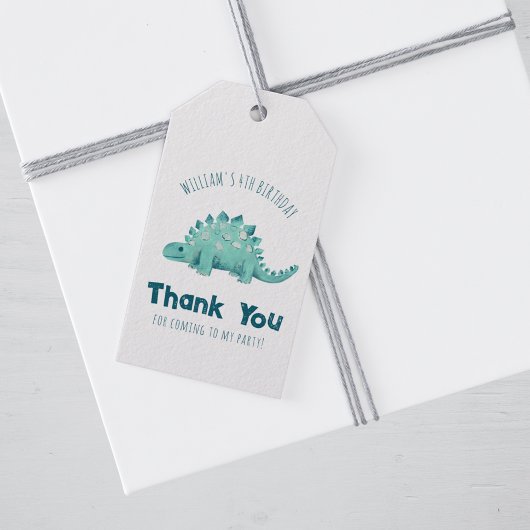 Dinosaur Stegosaurus Bedankt Jongens Verjaardagsfe Cadeaulabel