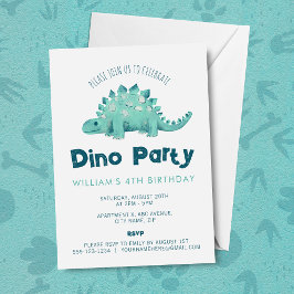 Dinosaur Stegosaurus Boys Birthday Kaart