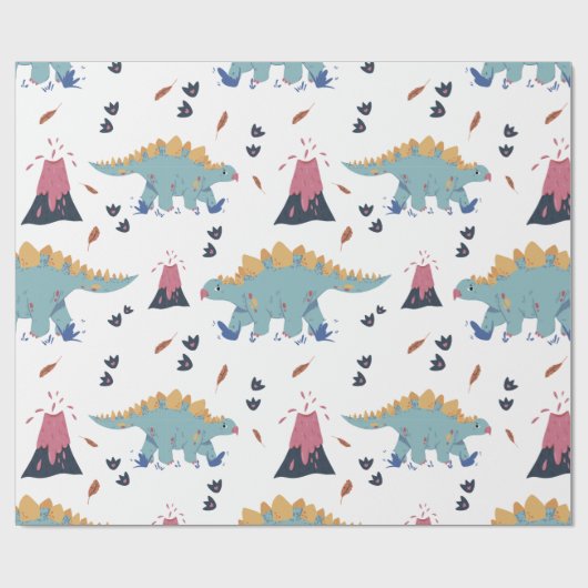 Dinosaur Stegosaurus Cadeaupapier (Vlak)