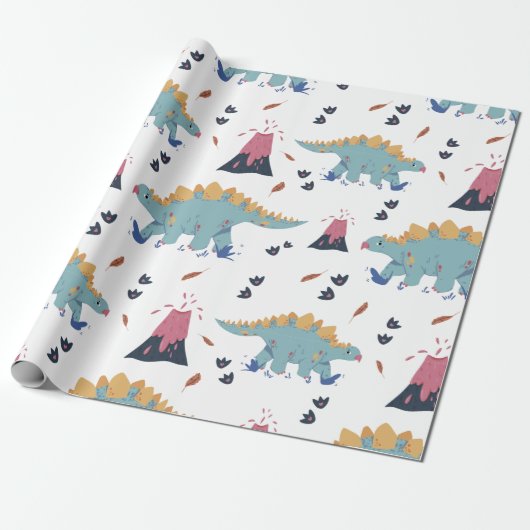 Dinosaur Stegosaurus Cadeaupapier (Uitgerold)