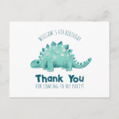 Dinosaur Stegosaurus Dank Briefkaart (Voorkant)
