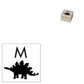 Dinosaur Stegosaurus Dino Kind Monogram Initiaal Rubberstempel (Gestempeld)