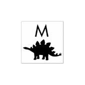 Dinosaur Stegosaurus Dino Kind Monogram Initiaal Rubberstempel (Afrduk)