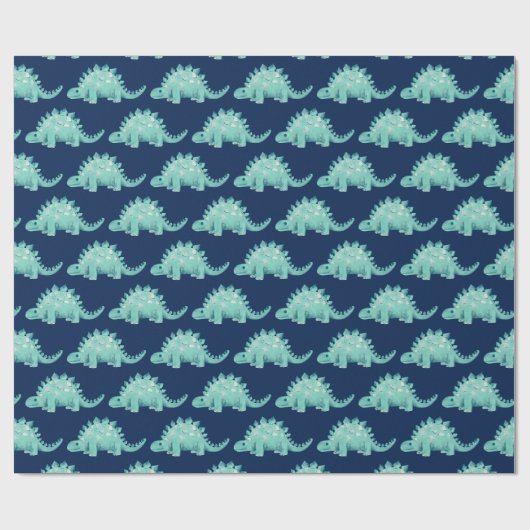 Dinosaur Stegosaurus Kids Birthday Cadeaupapier (Vlak)