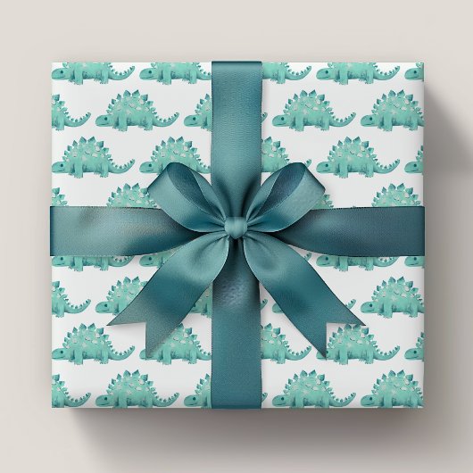 Dinosaur Stegosaurus Kids Birthday Cadeaupapier