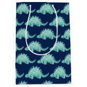 Dinosaur Stegosaurus Kids Birthday Medium Cadeauzakje (Voorkant)