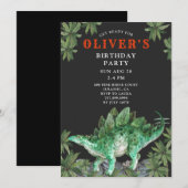 Dinosaur Stegosaurus Kind Birthday Uitnodiging (Voorkant / Achterkant)