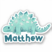 Dinosaur Stegosaurus Name Sticker (Voorkant)