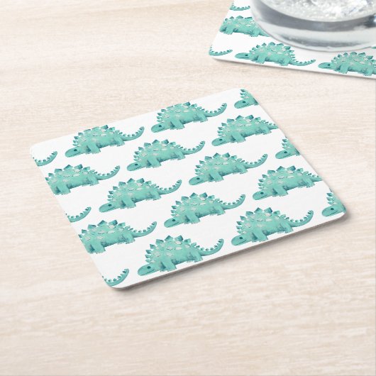 Dinosaur Stegosaurus-patroon Kartonnen Onderzetters (Schuin)