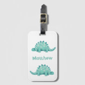 Dinosaur Stegosaurus Persoonlijke naam Bagagelabel (Voorkant (verticaal))