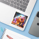 Dinosaur Sticker (Laptop met iPhone)