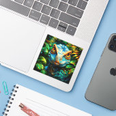 Dinosaur Sticker (Laptop met iPhone)