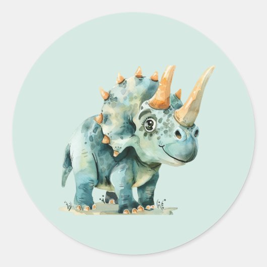 Dinosaur Sticker voor verjaardagsfeestje (Voorkant)