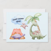 Dinosaur Stomp Chomp Rawr 1st Birthday Party Boy Kaart (Achterkant)