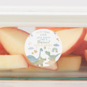 Dinosaur Stomp Chomp Rawr 1st Birthday Party Boy Labels (Aangebracht)