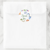 Dinosaur Stomp Chomp Rawr Verjaardagsfeest Ronde Sticker (Tas)