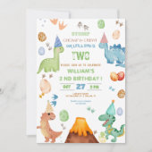 Dinosaur Stomp Chomp Rawr Verjaardagsfeestje Jonge Kaart (Voorkant)