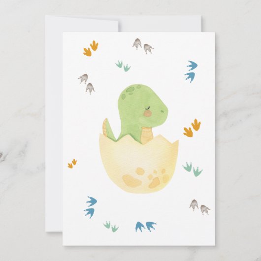 Dinosaur Stomp Chomp Rawr Verjaardagsfeestje Jonge Kaart (Achterkant)