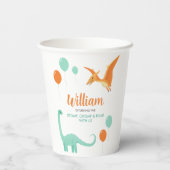 Dinosaur Stomp Chomp Rawr Verjaardagsfeestje Jonge Papieren Bekers (Achterkant)