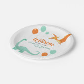 Dinosaur Stomp Chomp Rawr Verjaardagsfeestje Jonge Papieren Bordje (Gekanteld)