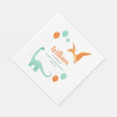 Dinosaur Stomp Chomp Rawr Verjaardagsfeestje Jonge Servet (Hoek)