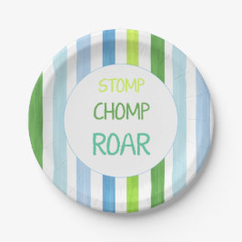 Dinosaur stomp chomp roar papieren bordje