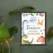 Dinosaur Stomp Chomp Roar Verjaardagsfeest Poster