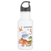 Dinosaur Stomp rawr Waterfles (Voorkant)