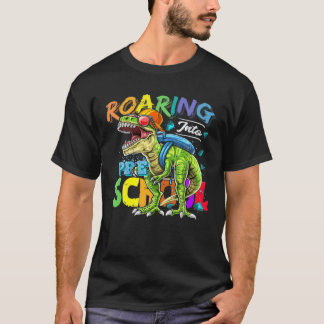 Dinosaur Student Roaring in Eerste Dag van de Pres T-shirt