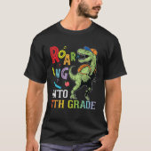 Dinosaur Student Roaring Into 7th Grade First Day  T-shirt (Voorkant)