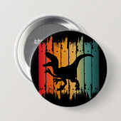 DINOSAUR SUNSET 2 RONDE BUTTON 7,6 CM (Voorkant /achterkant)
