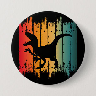 DINOSAUR SUNSET 2 RONDE BUTTON 7,6 CM