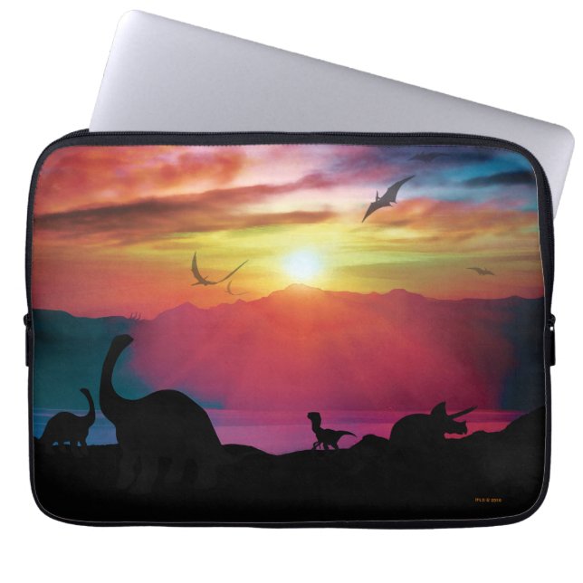 Dinosaur Sunset Laptop Sleeve (Voorkant)