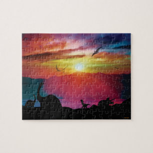 Dinosaur Sunset Legpuzzel
