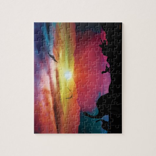 Dinosaur Sunset Legpuzzel (Verticaal)