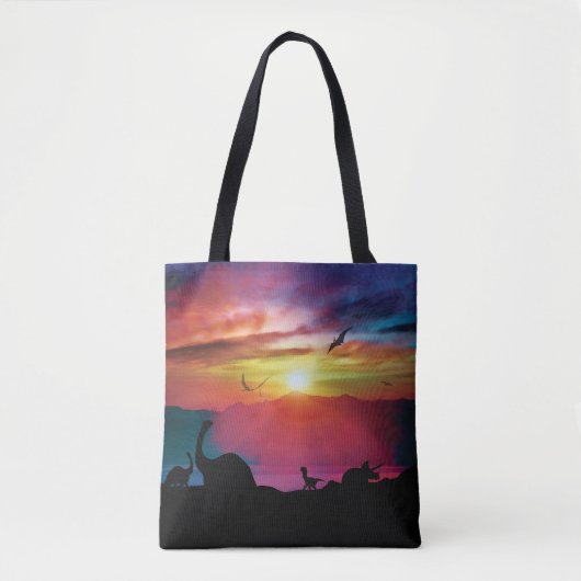 Dinosaur Sunset Tote Bag (Voorkant)
