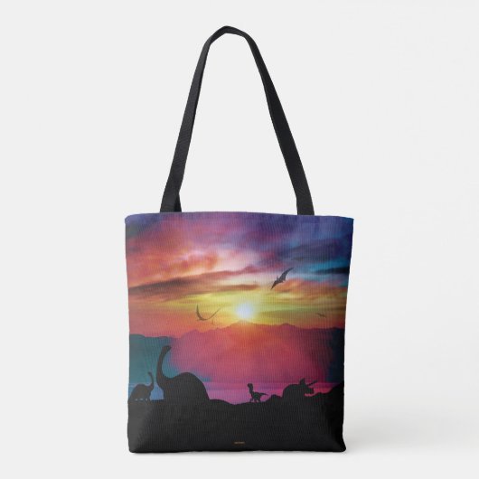 Dinosaur Sunset Tote Bag (Achterkant)