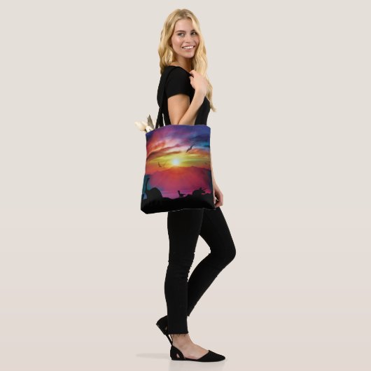 Dinosaur Sunset Tote Bag (Op model)