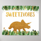 Dinosaur Sweetivores Birthday Sweets Sign Poster (Voorkant)