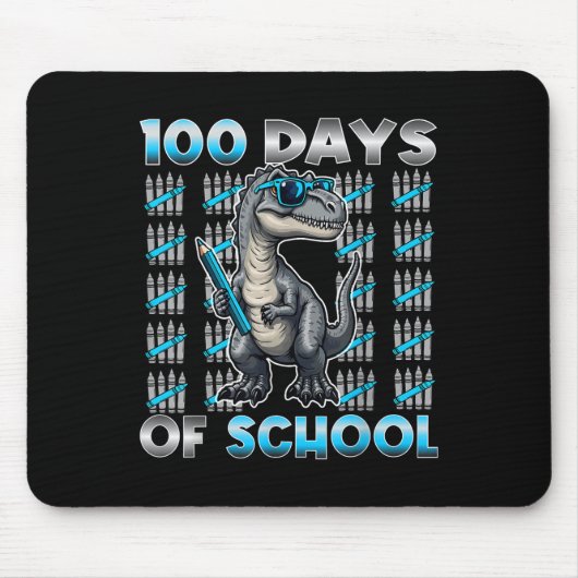 Dinosaur T Rex 100 dagen schoolkleding 100 dagen Muismat (Voorkant)
