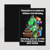 Dinosaur, T Rex, 12th Bday, Birthday Party Kaart (Voorkant / Achterkant)