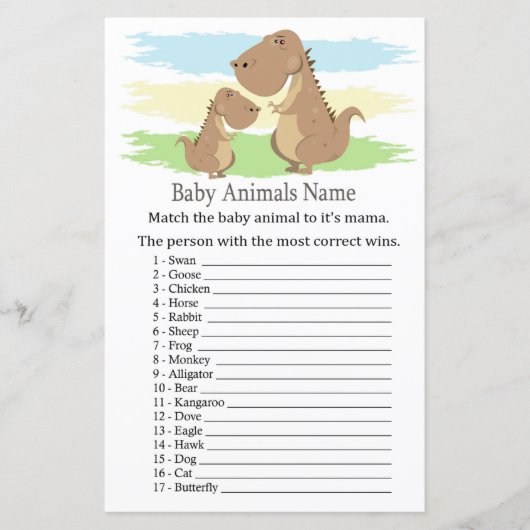 Dinosaur, T-rex Baby Animals Name Game (Voorkant)
